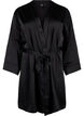 Satin kimono with belt, Black, Packshot image number 0