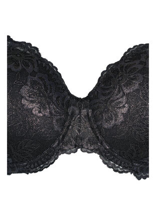 Cup bra with lace and underwire, Black, Packshot image number 2