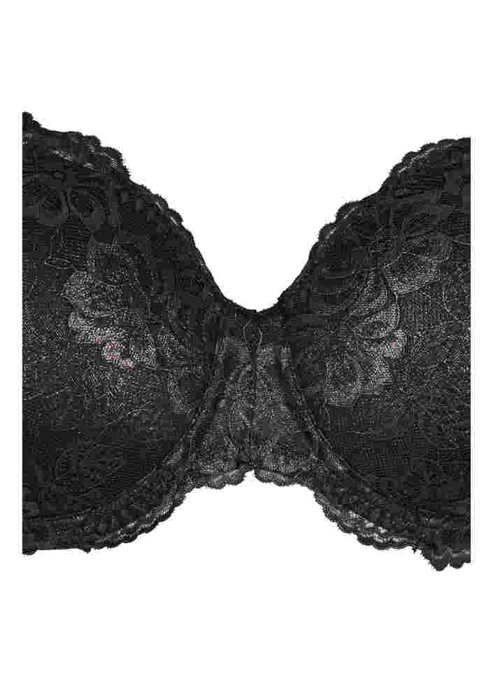 Padded Alma lace bra with underwire, Black, Packshot image number 2