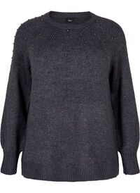 Knitted jumper with beads