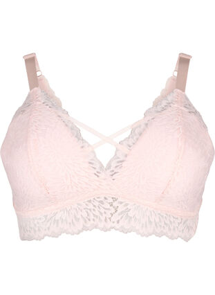 Bralette with string detail and soft padding, Peach Blush, Packshot image number 0