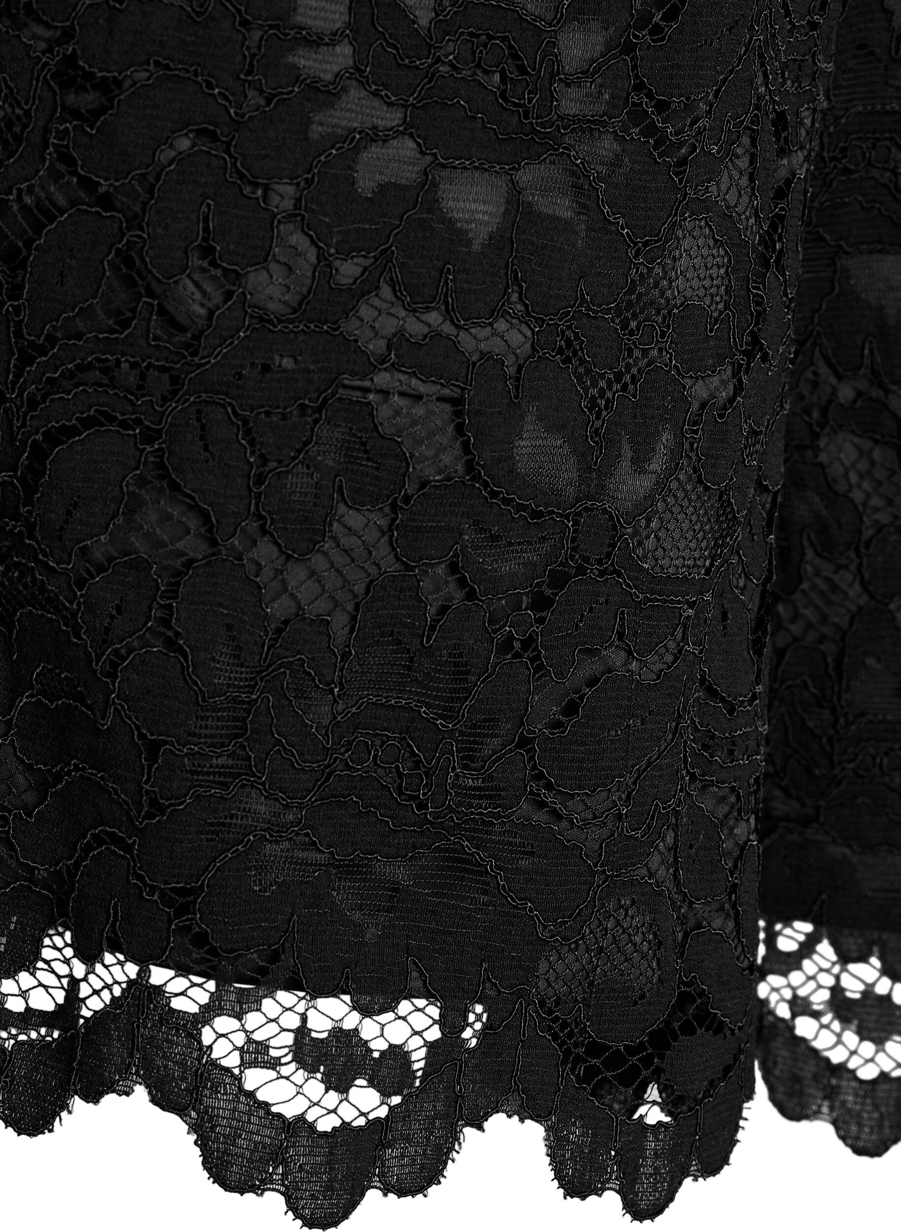 Zizzifashion Lace shorts with high waist and pockets, Black, Packshot image number 3