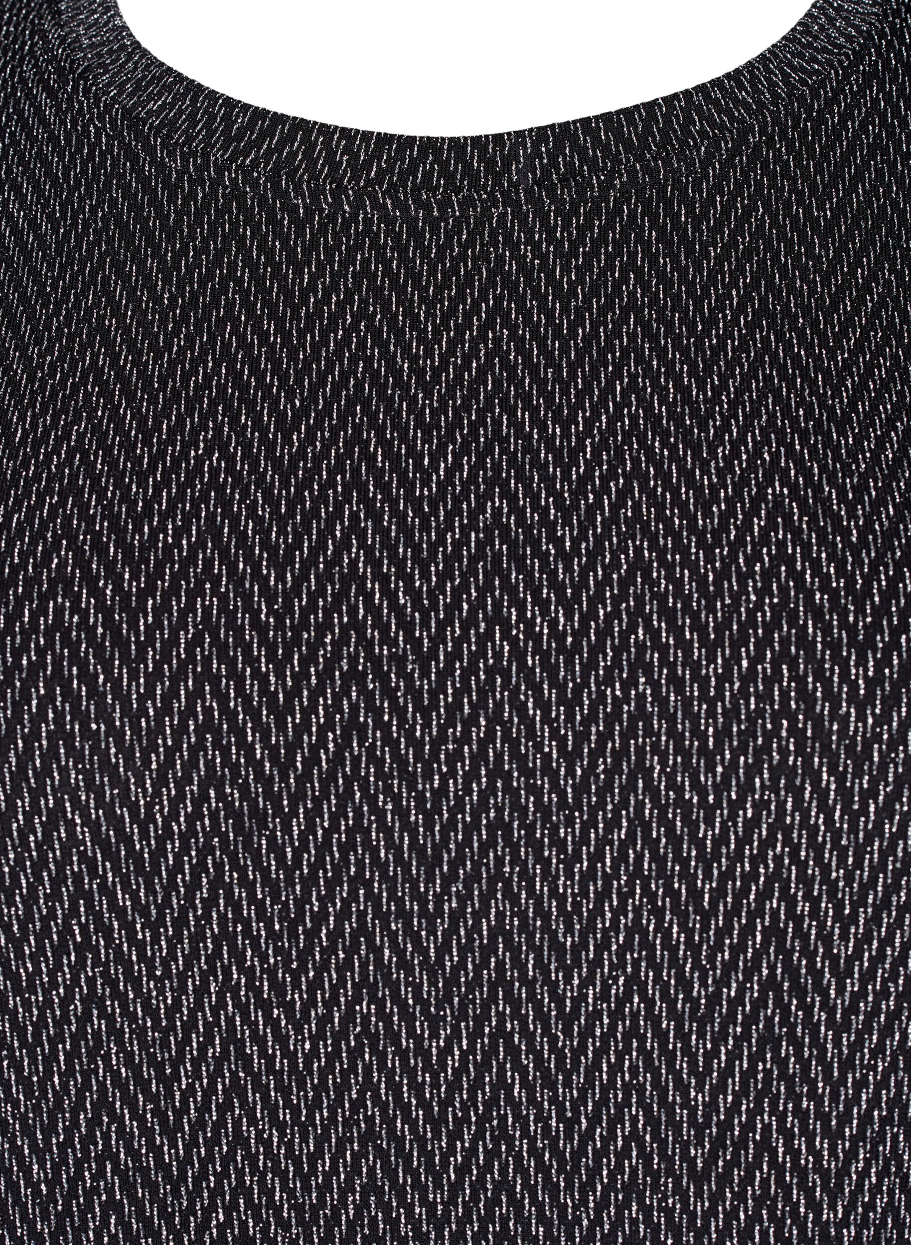 Zizzifashion Blouse with glitter pattern, Silver ZigZagShimmer, Packshot image number 2