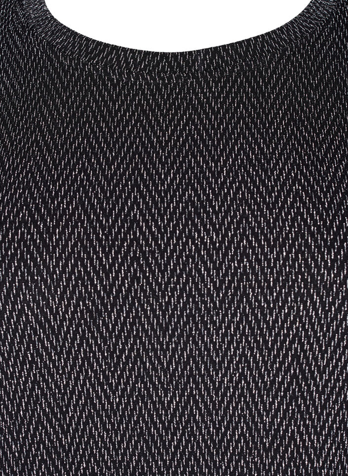 Blouse with glitter pattern, Silver ZigZagShimmer, Packshot image number 2