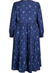 Midi dress with v-neck and A-line shape, Blue, Packshot image number 1