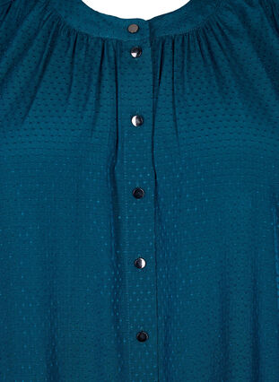Short-sleeved shirt with dotted pattern, Deep Teal, Packshot image number 2