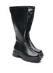 Long faux leather boot with a chunky sole, Black, Packshot image number 1