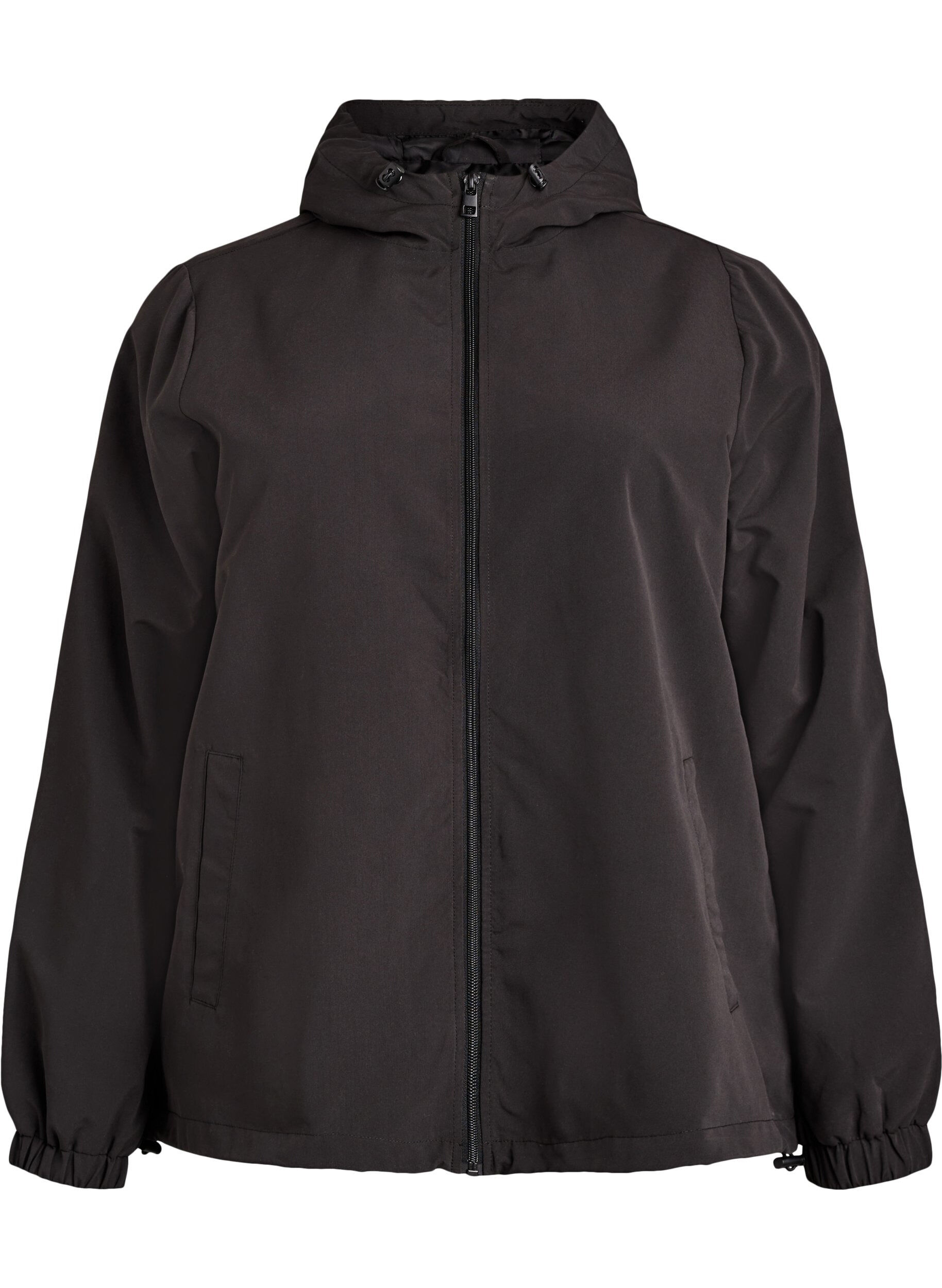 Zizzifashion Lightweight jacket with a hood and zipper, Black, Packshot image number 0