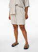 Striped shorts in linen and viscose, Beige, Model image number 3