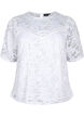 Lace blouse with short sleeves, Bright White, Packshot image number 0