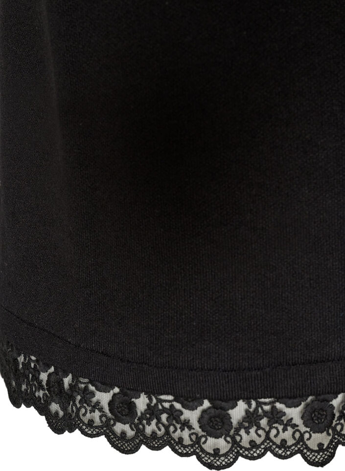 Knitted vest with lace trim, Black, Packshot image number 3