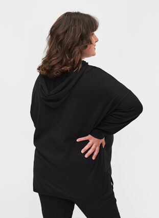 Knitted maternity sweater with hoodie, Black, Model image number 1