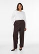 Long-sleeved basic T-shirt with a round neck, White, Model image number 1