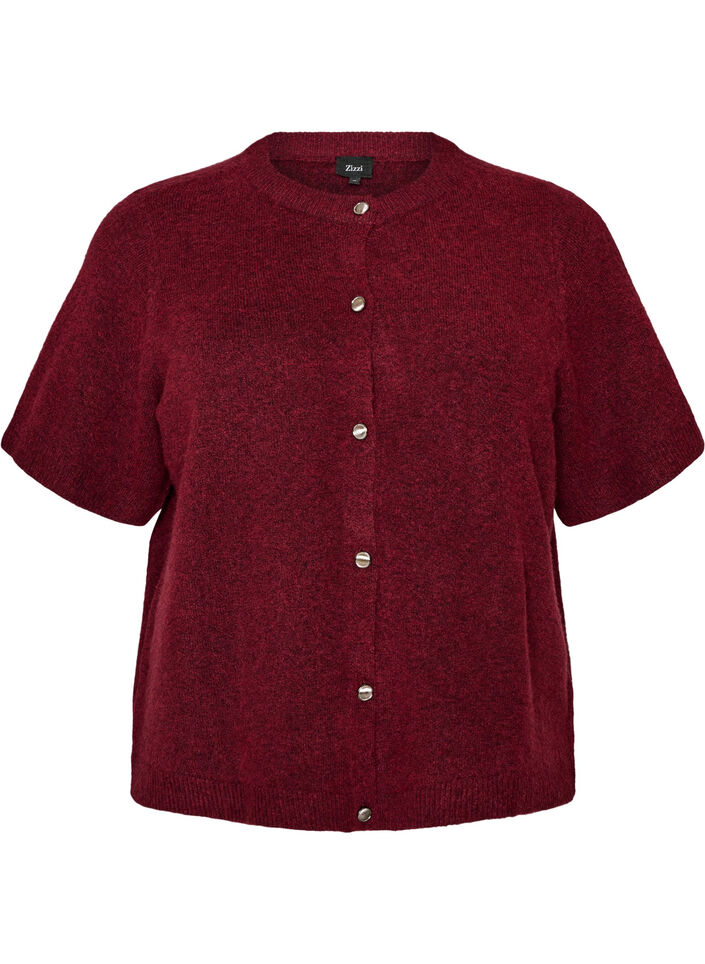 Knit cardigan with short sleeves, Red, Packshot image number 0
