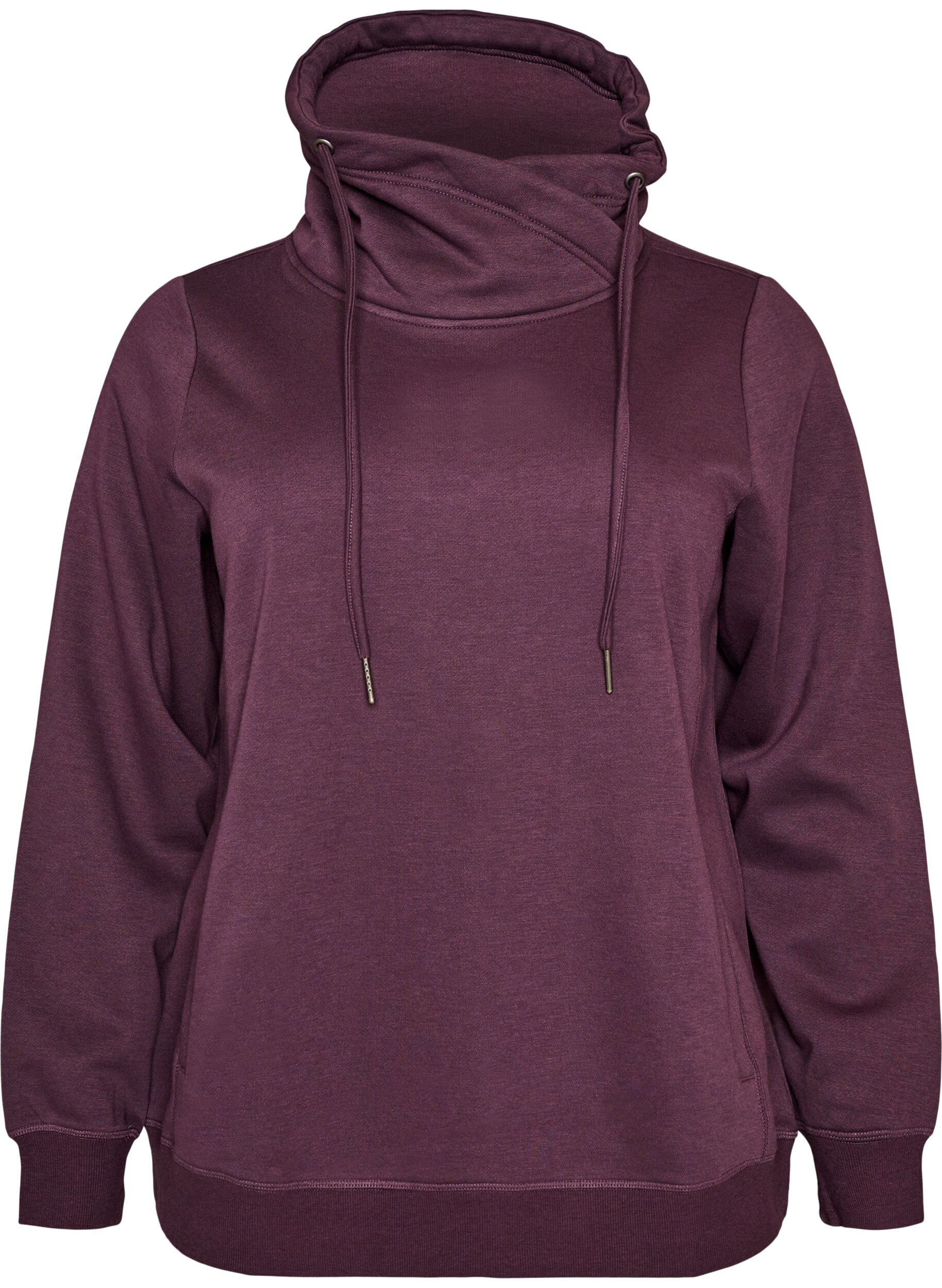 ZizzifashionSweatshirt with high collar and pockets, Purple, Packshot image number 0