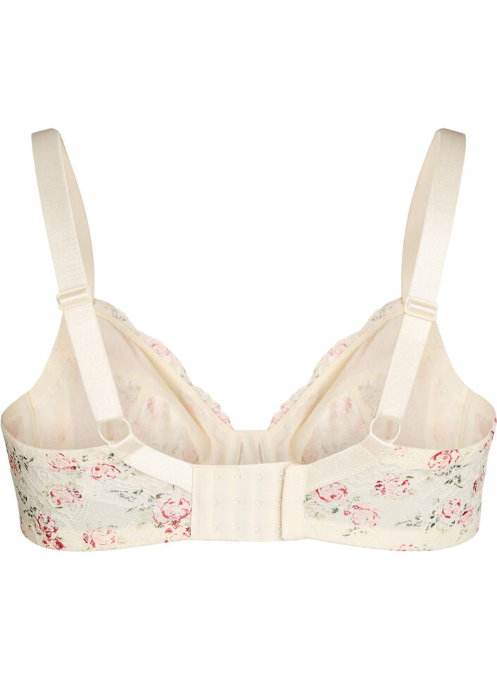 Full coverage bra with floral lace, White, Packshot image number 1
