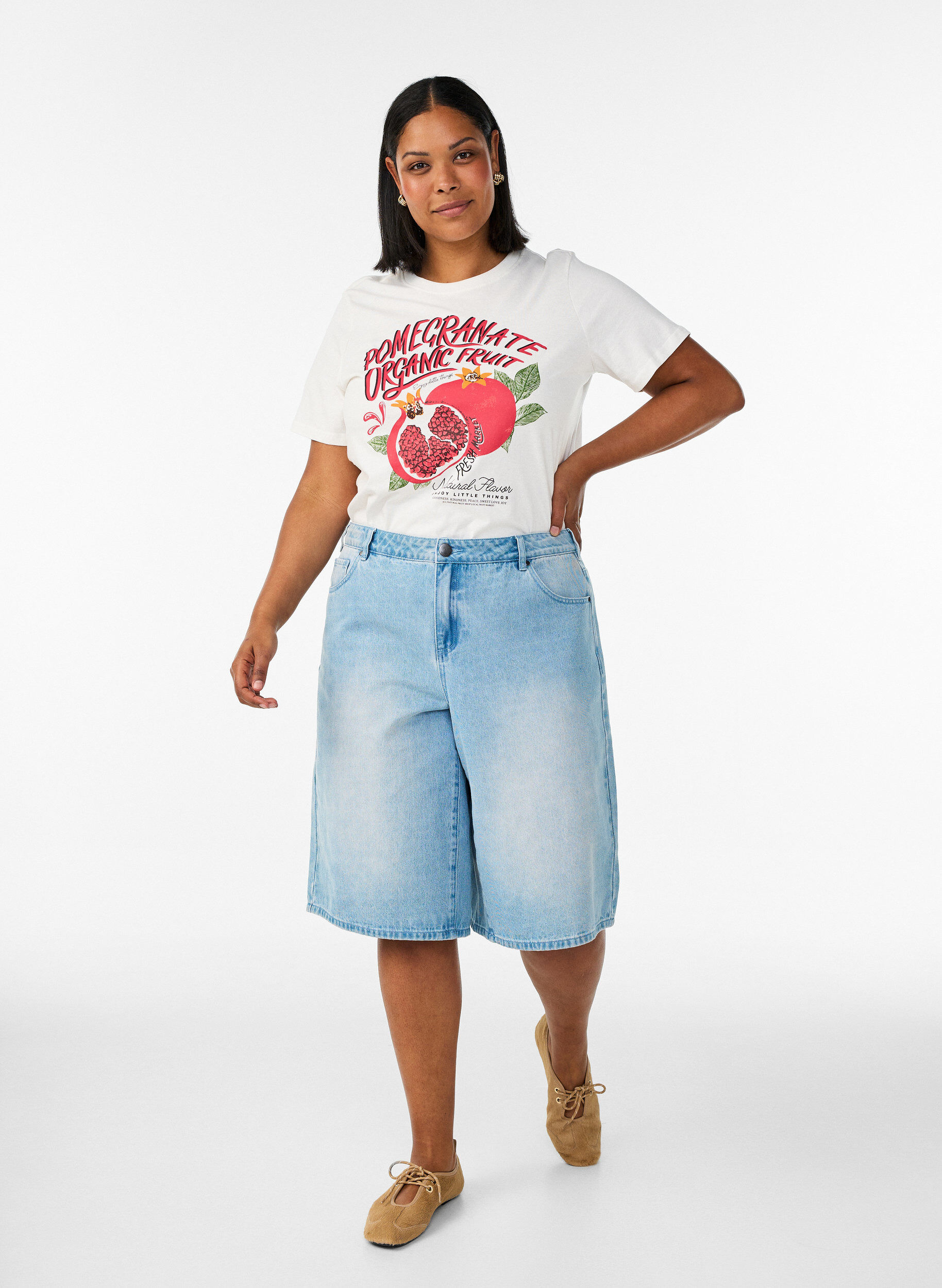 ZizzifashionCotton T-shirt with print, White, Model image number 1