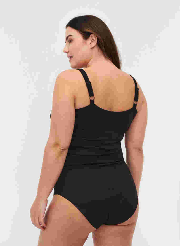 Light shapewear body with adjustable straps, Black, Model image number 1