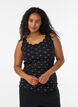 Top with print and lace edge, Black, Model image number 0