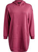 Short hoodie dress with a kangaroo pocket, Rose, Packshot image number 0