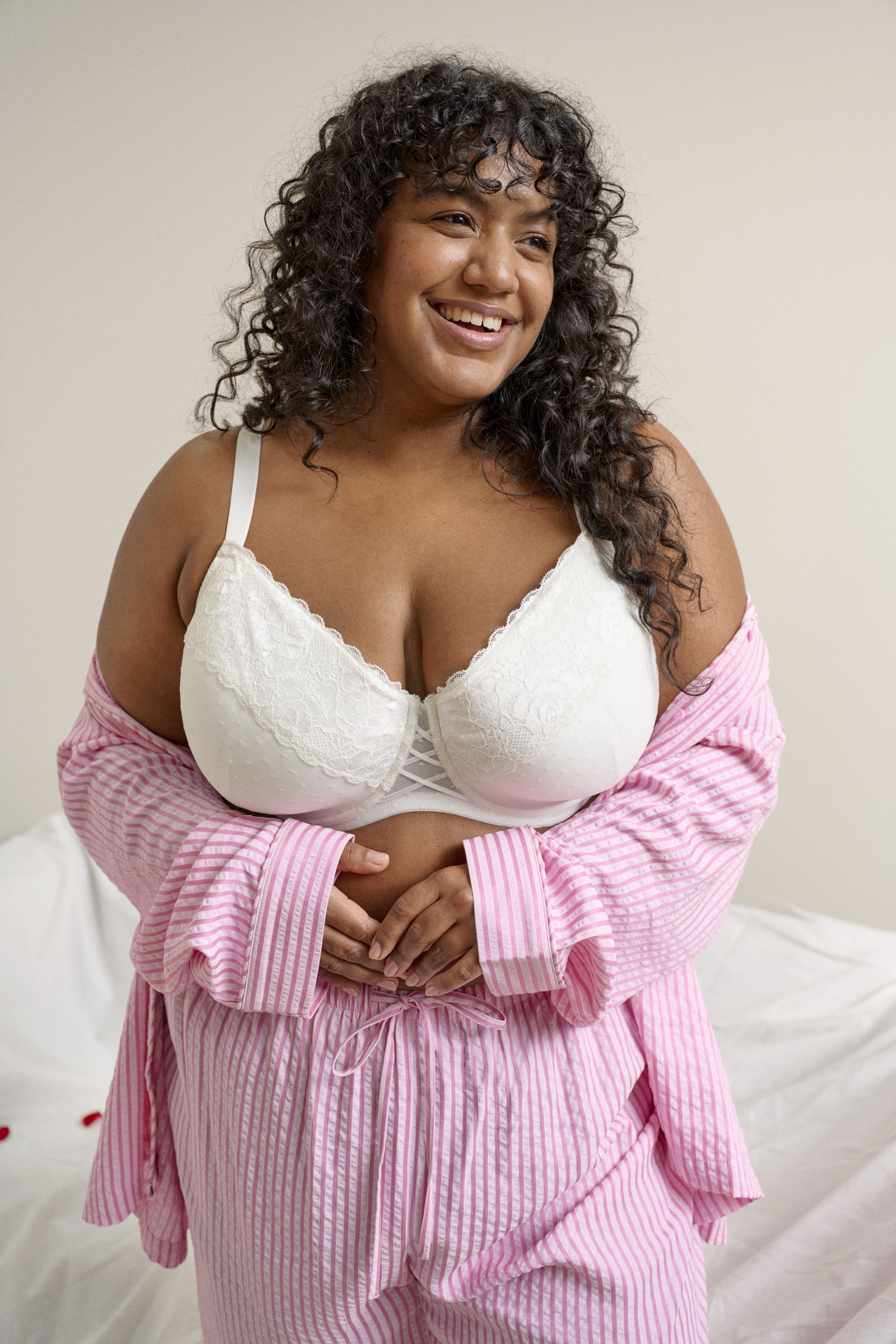 Zizzifashion Striped night set, , Model