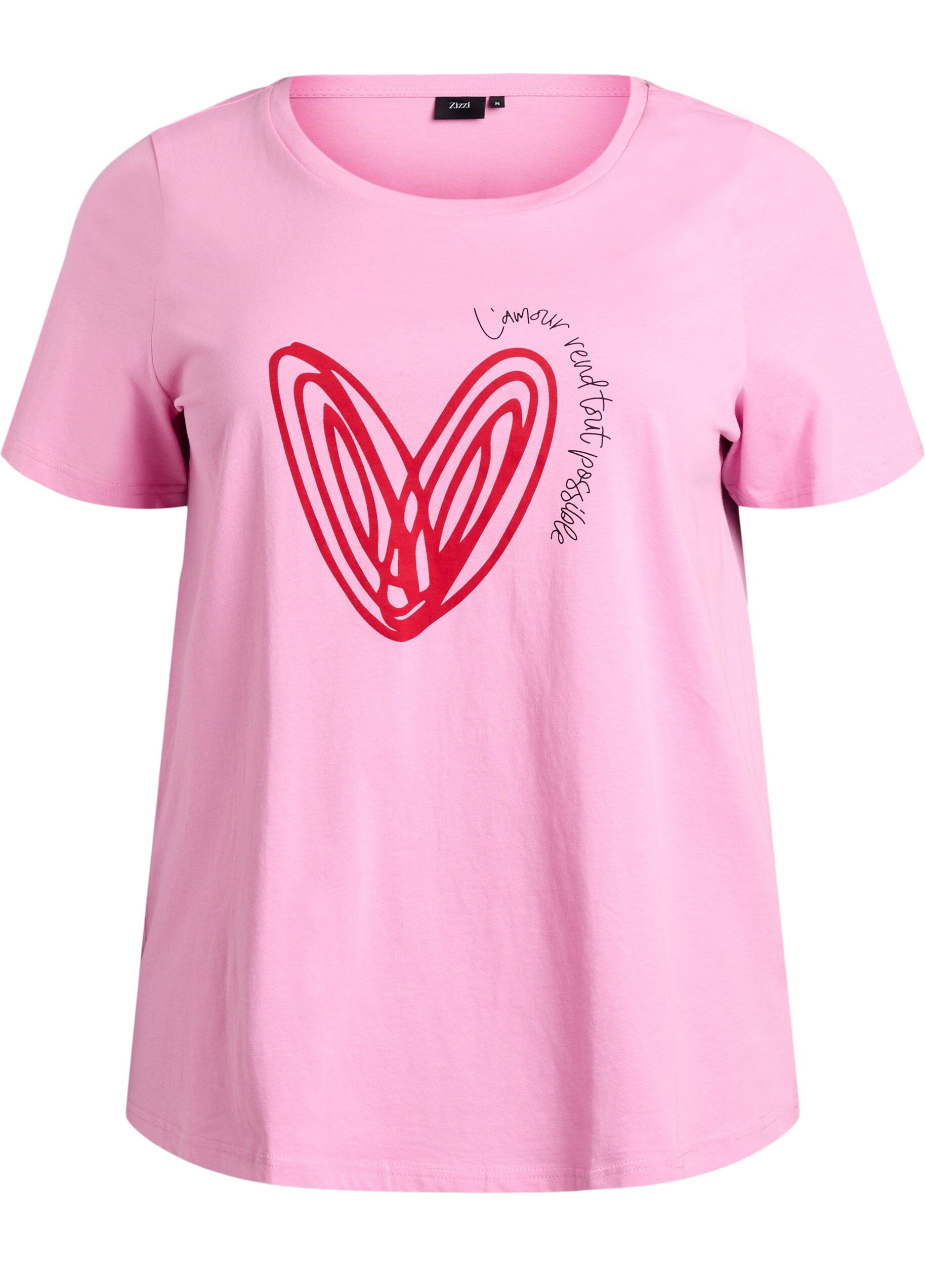 Zizzifashion Cotton T-shirt with motif, Begonia P. w. Heart, Packshot image number 0