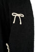 Short knitted cardigan with bows, Black Comb, Packshot image number 2