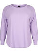 Pullover in organic cotton with texture pattern, Lavender, Packshot image number 0