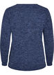Jersey blouse with a V-neck and long sleeves, Blue, Packshot image number 1