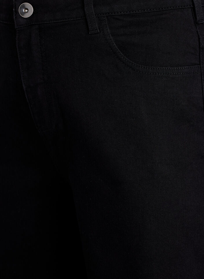 Loose high-waisted denim shorts, Black, Packshot image number 2