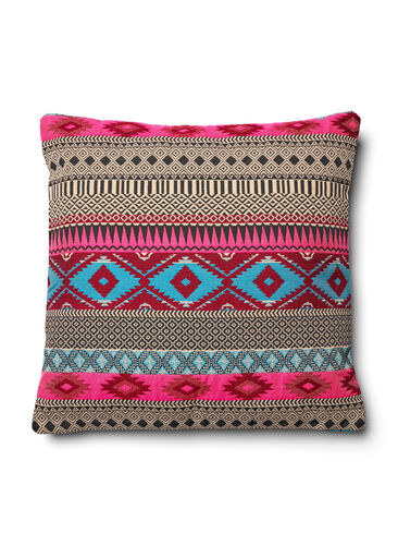 Jacquard patterned cushion cover, Pink/Blue, Packshot image number 1