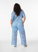 High-waisted lace trousers with straight legs, Blue, Model image number 1