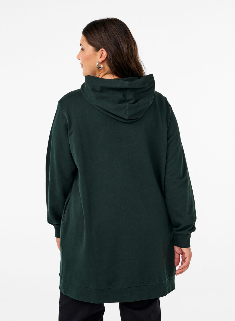 Sweat tunic with hood and zip, Scarab, Model image number 1