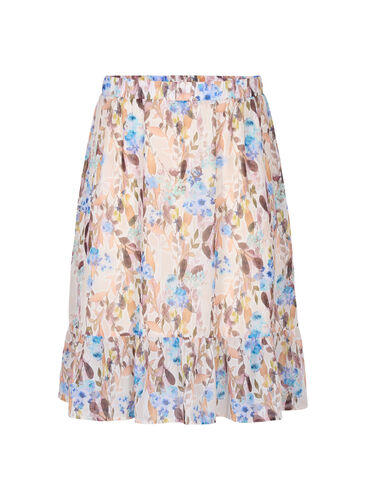 Floral A-line skirt, Humus Flower AOP, Packshot image number 0