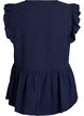 Sleeveless cotton muslin blouse with ruffles, Blue, Packshot image number 1