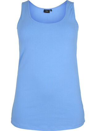 Solid color basic top in cotton, Blue Bonnet, Packshot image number 0