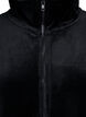 Velour dressing gown with zipper and pockets, Black, Packshot image number 2