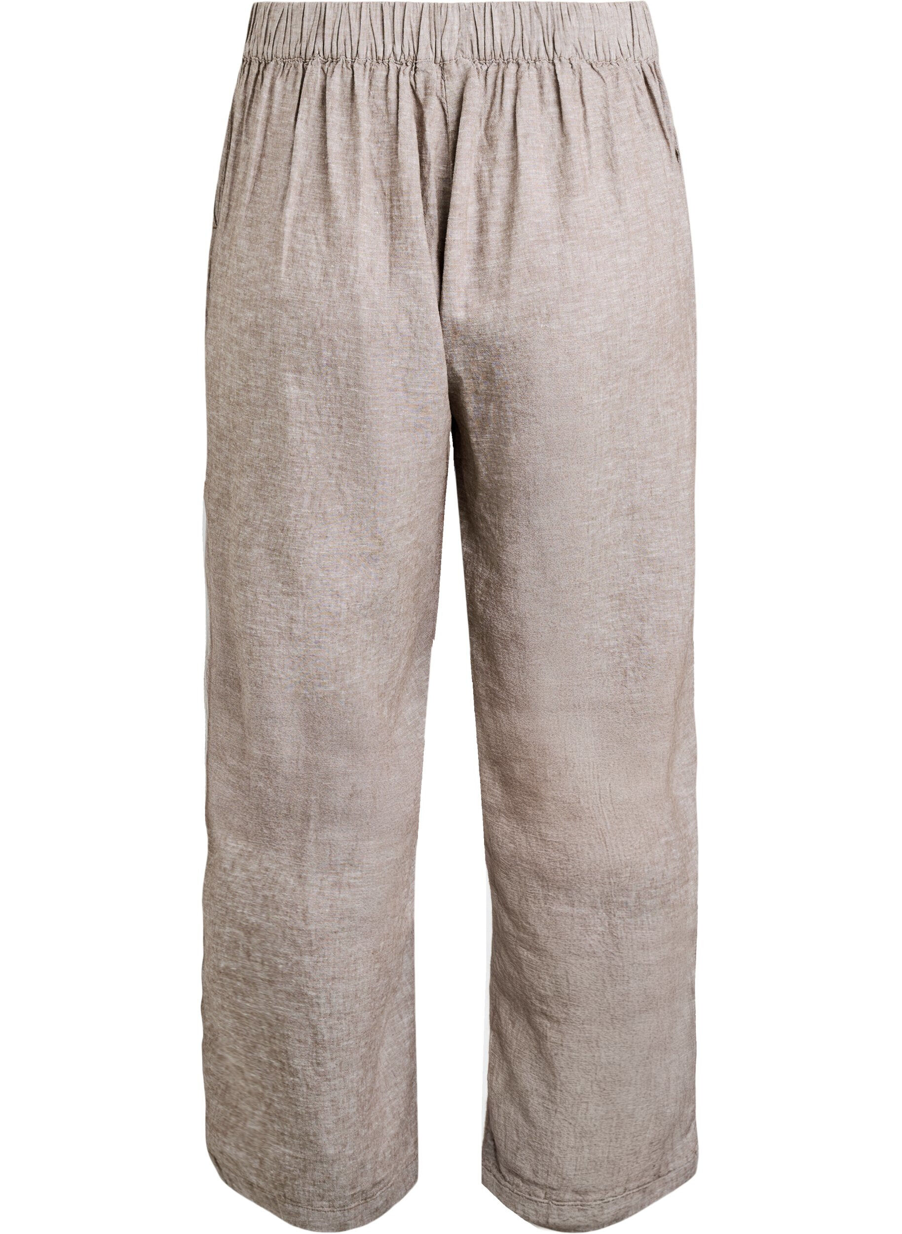 ZizzifashionLoose trousers in linen and viscose, Brown, Packshot image number 1