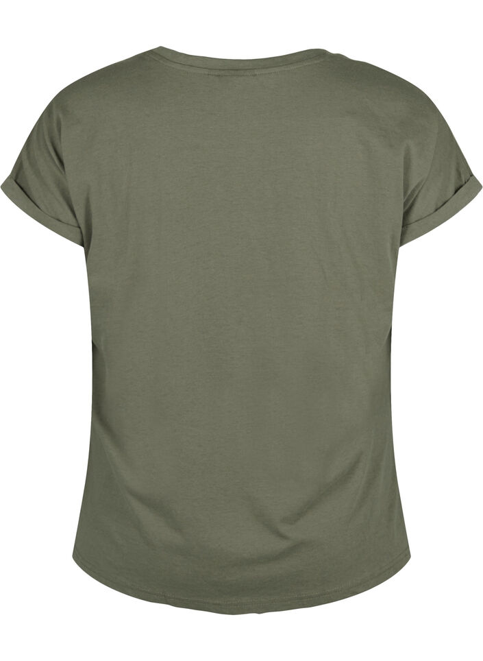 Short-sleeved t-shirt in a cotton blend, Green, Packshot image number 1