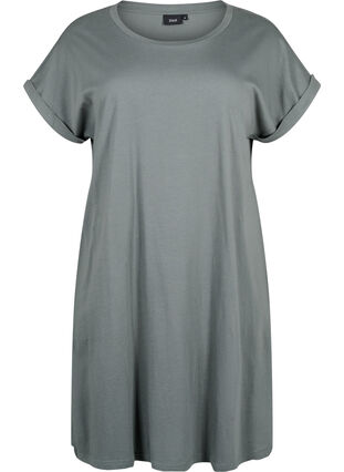 2-pack cotton dress with short sleeves, Balsam Green/Black, Packshot image number 2