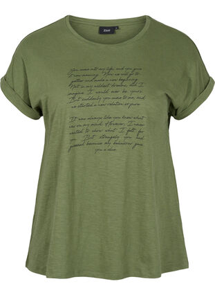 T-shirt with print in organic cotton, Four Leaf CloverText, Packshot image number 0