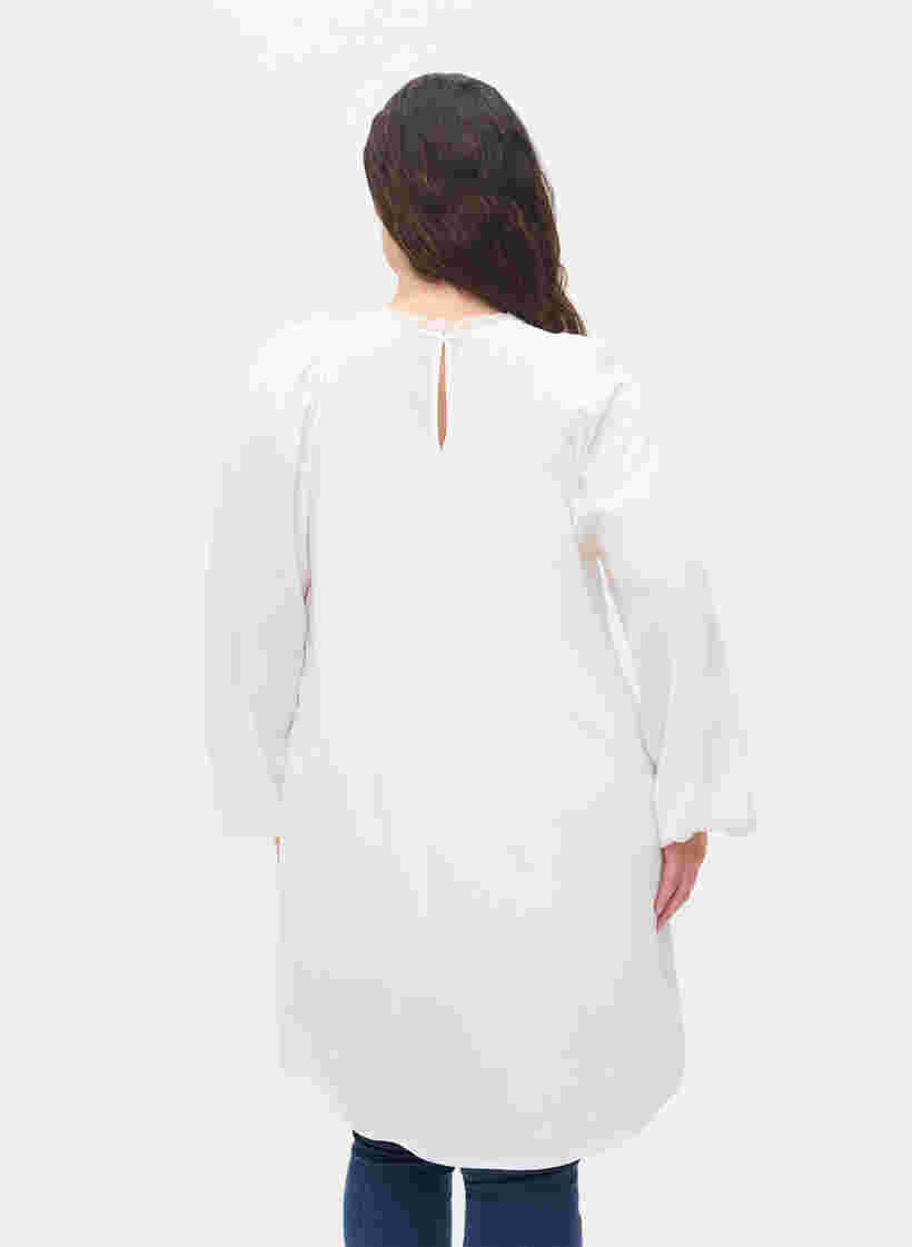viscose tunic with lace details, Off White, Model image number 1