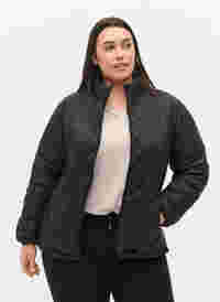 Quilted jacket with zip and pockets, Black, Model