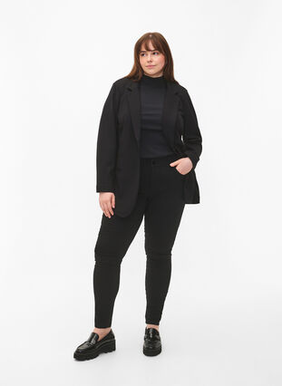 Simple blazer with button closure, Black, Model image number 2