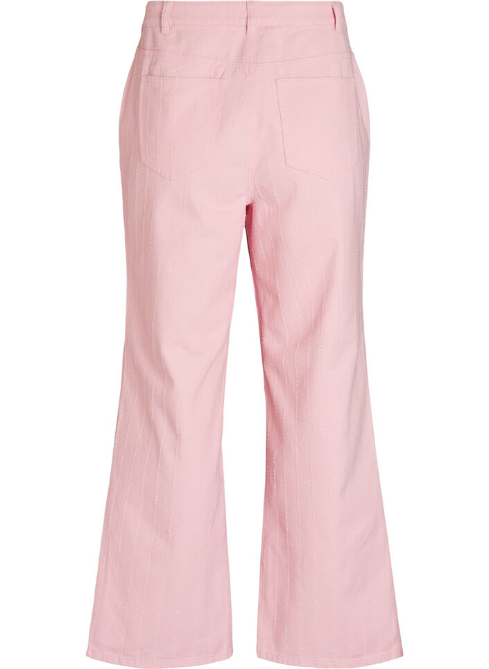 Myra jeans in coloured denim with wide fit and textured pattern, Red, Packshot image number 1