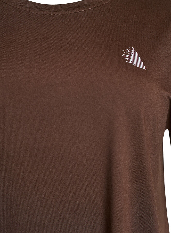 Solid-coloured workout T-shirt, Brown, Packshot image number 2