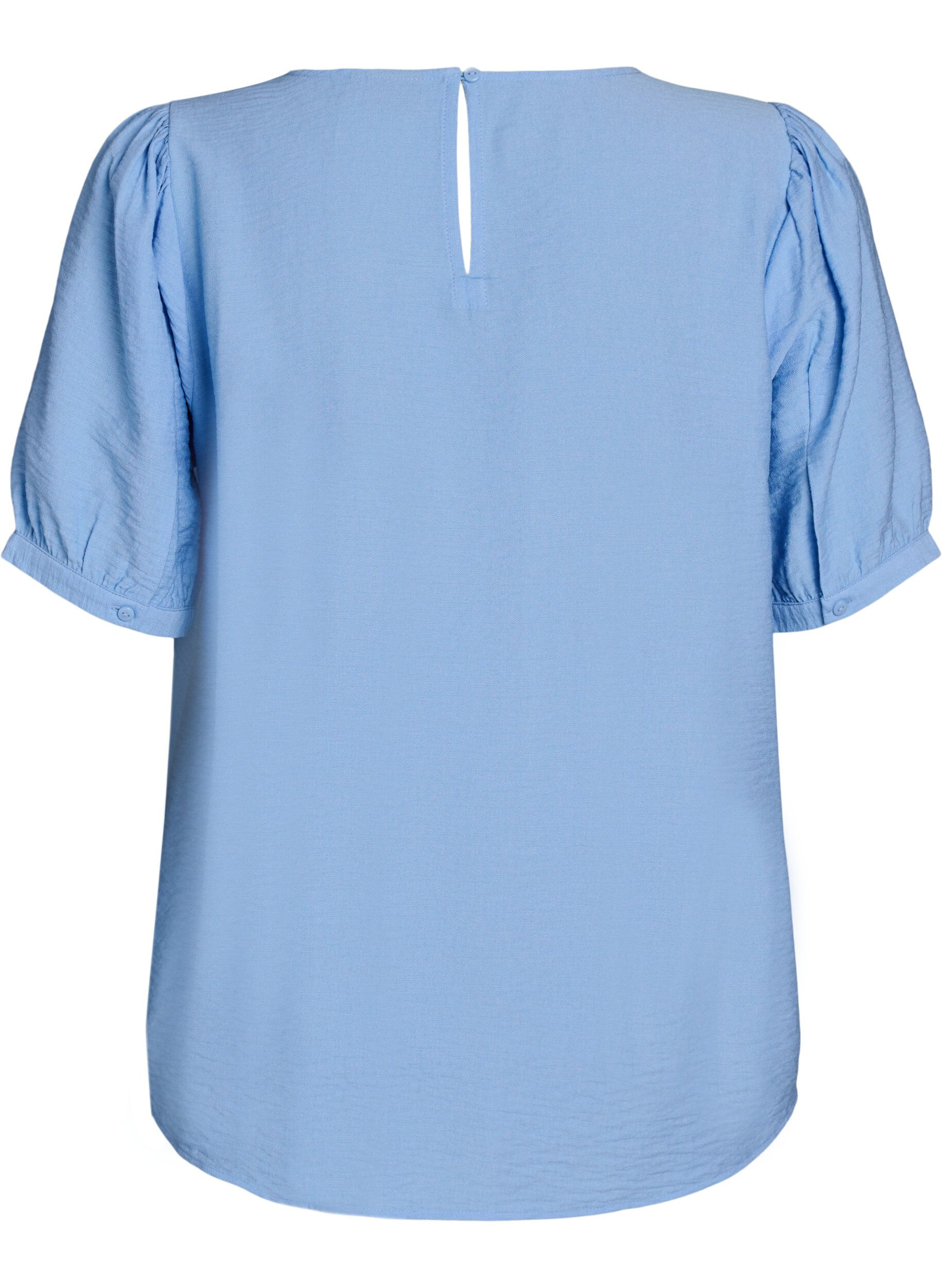 Zizzifashion Viscose blouse with 1/2 sleeves, Light Blue, Packshot image number 1