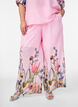 Trousers with floral print and wide legs, Pink, Model image number 2