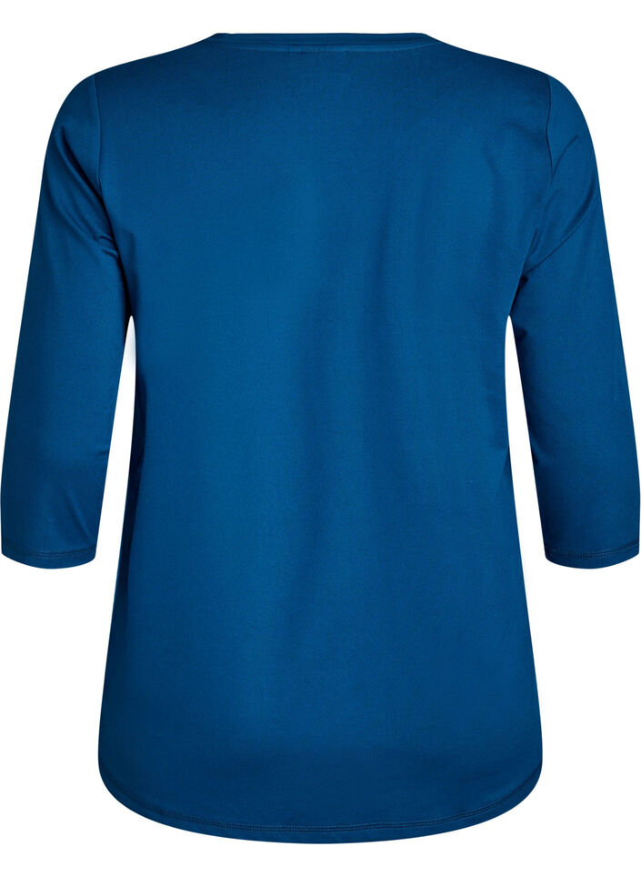 Sports top with 3/4 sleeves, Blue, Packshot image number 1