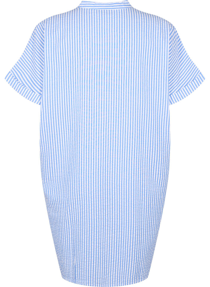 Striped shirt with chest pockets, Light Blue Stripe , Packshot image number 1